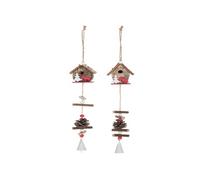 - 2 Décorations de Noël à suspendre en bois Jeanne - Marron - Jeanne La nostalgie revisitée
