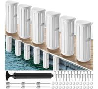 2 Défenses de Quai gonflables avec Pompe et Fixation INOX, 38,6x13x10 cm | PVC marine protège le quai et le bateau. Comprend pompe, 2 aiguilles, 8 vis et rondelles en inox. Trous de