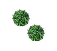 2-delige Kunstbuxussenset bolvormig met lavendel 30 cm41624