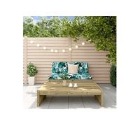 Salon de Jardin 2 pcs, Canapés Centraux avec Dossier, Mobilier d'Extérieur, Ensemble de Meubles de Patio Terrasse, Bois de Pin Imprégné