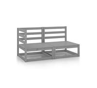 2-delige Loungeset massief grenenhout grijs805692