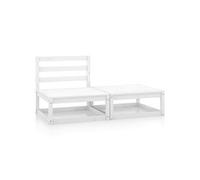Vidaxl Salon De Jardin 2 Pcs Blanc Bois De Pin Massif