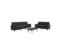 Vidaxl Ensemble De Canapés 2pcs Et Coussins Et Traversins Noir Velours Multicolore
