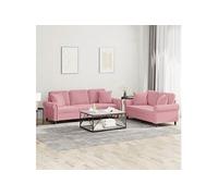 Ensemble de Canapés avec Coussins Sièges Salon 3 pcs Gris Foncé Velours vidaXL