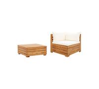 2-delige Loungeset met kussens massief acaciahout316087