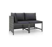 vidaXL 2-delige Loungeset met kussens poly rattan grijs313506 G