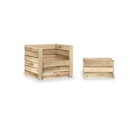 vidaXL 2-delige Loungeset pallet geÃ¯mpregneerd grenenhout316204 G