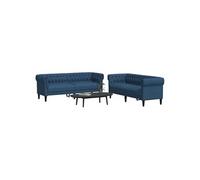 Vidaxl Ensemble De Canapés 2 Pcs Bleu Tissu Bleu
