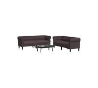 2-delige Loungeset stof donkerbruin3209203