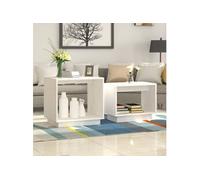 2-delige Salontafelset massief grenenhout wit813526