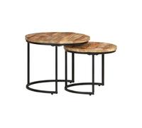 vidaXL Tables gigognes 2 pcs Bois de manguier brut