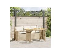 Vidaxl Ensemble À Manger De Jardin Et Coussins 2 Pcs Beige Poly Rotin