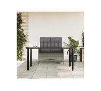 Vidaxl Mobilier À Dîner De Jardin Et Coussins 2 Pcs Gris Rotin Gris