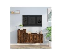 vidaXL 2-delige Tv-meubelset bewerkt hout gerookt eikenkleurig3188467 Marron G
