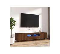 Ensemble de Meubles TV avec Lumières LED 2 pcs Centres de Divertissement Armoires Multimédia Meubles de Salle de Séjour Chêne Marron