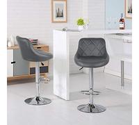 2 Design 2 Couleurs Tabouret de Bar Lot de 2 avec siège Bien rembourré en Similicuir,Hauteur réglable