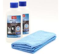 2 Détartrant pour machines à Expresso, Cafetières Automatiques + Chiffon en microfibre compatible avec Melitta Caffeo Varianza CSP 6708801 - Accessoires, Pièces Détachées