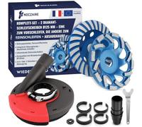 2× Diamant Schleiftopf 125 mm mit Absaughaube - Beton Schleifscheibe Grob & Fein - Beton, Fliesen & Stein - Set für Winkelschleifer & Staubsauger - NOCZAIRE