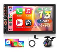 2 DIN 4G+64G 8 Cœurs Android 7"" CarPlay/Android Auto Sans Fil,DAB+ GPS WiFi Bluetooth DSP Caméra