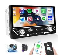 2 Din Autoradio avec Apple Carplay sans Fil Android Auto, autoradio MP5 avec écran Tactile 6,86 Pouces, Bluetooth Mirror Link FM Commande au Volant/USB/AUX Rétro-éclairage coloré+caméra de recul
