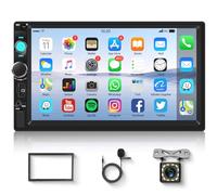 2 Din Autoradio avec Écran Tactile de 7 Pouces Post Radio Voiture Bluetooth FM Radio, Hodozzy Stereo 2 Din avec Mirrorlink, AUX/USB, Caméra de Recul, Commande au Volant et Rétro-Eclairage Couleur