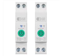 2 disjoncteurs intelligents Tuya WiFi 1P+N 63A sur rail DIN avec statistiques de consommation électrique et commande vocale à distance.
