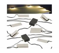 2 dispositifs d'éclairage pour vitrine - 8 pinces et 24 LED - blanc chaud Lunartec