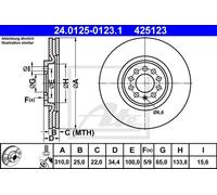 2 Disque de Frein ATE pour Seat Ibiza IV Modèle Sc (6J1/6P5
