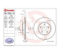 2x Disque de frein ventilé de l'intérieur 09.7225.10 BREMBO pour TOYOTA RAV 4 I