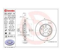 Jeu de 2 disques de frein avant BREMBO 09.A727.14