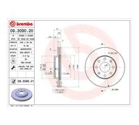 2 Disques De Frein Brembo Vernis Uv 09.3090.21