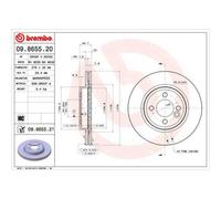 2 Disques De Frein Brembo Vernis Uv 09.8655.21