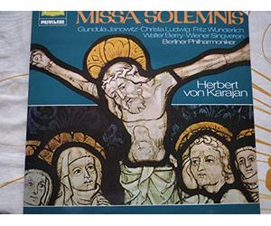 2 Disques Vinyle LP 33 Tours - Deutsche Grammophon 2726048 - Beethoven - Missa Solemnis - Gundula Janowitz, Christa Ludwig, Walter Berry, Fritz Wunderlich, Michel Schwalbé - Orchestre Philharmonique de Berlin - Herbert Von Karajan.