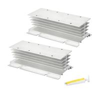 2 dissipateurs thermiques pour relais statiques monophasés 10-40 A, en aluminium, 200 x 60 x 50 mm, refroidissement rapide, avec silicone thermoconducteur (blanc).
