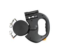 2 Dog Retractable Rope, DualLeash for Large Or Medium Dogs with Reflective Nylon and AntiTangle Control, Comfortable Grip for Walking Safety & Training in Day Night, Black