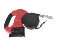 2 Dogs Laisse rétractable pour chien avec lampe de poche, laisse double anti-vent, avec commandes séparées, laisse en nylon pour petites races, 3 m, rouge