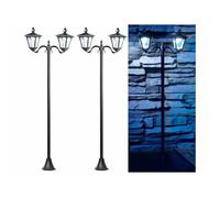 Royal Gardineer - Lampadaires de jardin solaires doubles LED avec détecteur de mouvement - Lot de 2
