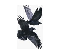 2 drapeaux de maison de jardin corbeaux volants avec œillets pour décoration d'intérieur ou d'extérieur