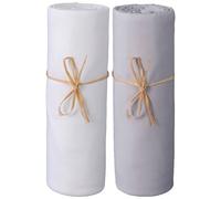 P'tit Basile Drap Housse 70x140 cm - Lot de 2 draps en Jersey peigné 100% Coton Bio - Blanc et Gris - pour Matelas bébé Enfant Dimensions 60x120 ou 70x140 cm - Extensible sans Repassage