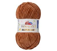 2 écheveaux/ brin de fil bébé Himalaya Dolphin, chaque brin 100 g, 120 m, fil de couverture en polyester super épais, fil de velours, fil pour Amigurumi (80337 Marron)
