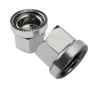 2 Écrous Axe Vélo Piste M9/M10 Acier Argenté | Compatible moyeux pour avant/arrière, fixation , idéal piste, poids 16g, finition soignée(3/8)