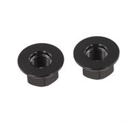 2 Écrous de pour roue Vélo pour m10*3/8 Légers et Solides 2 Écrous | Alliage 7075 pour robuste, léger, installation pour rapide, compatible moyeu avant/arrière, fixation stable(Black)