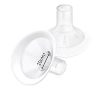 2 embouts d'insertion 20 mm souples, angle d'ouverture élargi de 106°, bord souple, Compatible avec Medela PersonalFit, Freestyle, Maxflow, Freestyle Flex, Swing Maxi