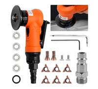 2 en 1 45 ° Machine à chanfreiner pneumatique avec lame et roulement, outils de meuleuse manuelle pour angle d'arc, entrée d'air 1/4 pouce pour ébavurage en métal ébavurage bois (6 lames d'angle R)