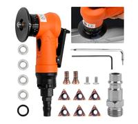 2 en 1 45 ° Machine à chanfreiner pneumatique avec lame et roulement, outils de meuleuse manuelle pour angle d'arc, entrée d'air de 1/4 pouce pour ébavurage en métal, ébavurage du bois (lames d'angle