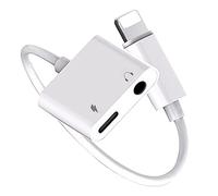 2 en 1 Adaptateur Casque pour iPhone [Certifié Apple MFi] Lightning vers Jack 3,5 mm Casque Adaptateur AUX Audio Câble de Charge Convertisseur Compatible avec iPhone 14/13/12/11/11Pro/Xs/XR/X/8/7