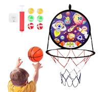 2 en 1 Anneau de basket-ball avec tableau de fléchettes - Jouet de tableau de sport pour enfants en plein air en intérieur pour petites filles, activité sûre et amusante pour l'Apre