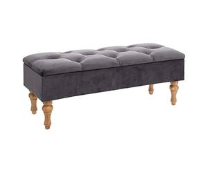 2 en 1 Banquette et Coffre en Velours 102 x 38 x 41 cm - Atmosphera
