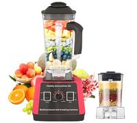 2-En-1 Blender Professionnel 2.5L, Blender Mixeur électrique avec 4 Blades en Acier Inoxydable, 9 vitesses, 6000W de Puissance, Pour Glace PiléE, Jus, Smoothie, Fruits, LéGumes, Noix (5000W)