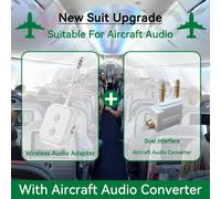 2 En 1 Bluetooth 5.3 Récepteur Audio Émetteur Multipoint Double Flux Adaptateur Sans Fil Avec Micro 3,5mm Aux Hifi Stéréo Musique Pour Voiture Avion Tv Pc Casque Haut-Parleur.With Ap Converter.